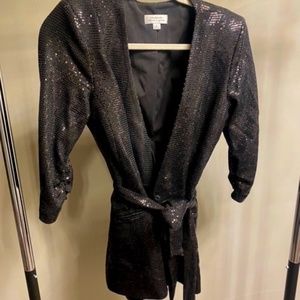 Tahari Black Sequin Blazer